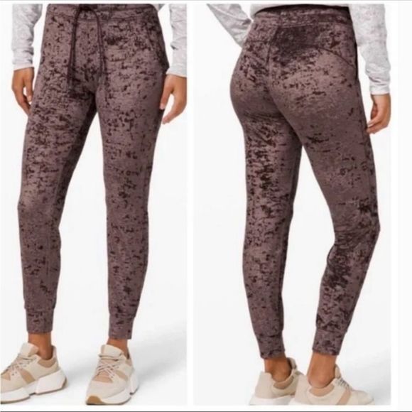 lululemon athletica Pants - Lululemon Ready To Rulu Crushed Velvet Joggers French Press